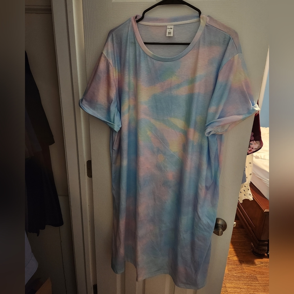 Pastel tie dye t-shirt dress